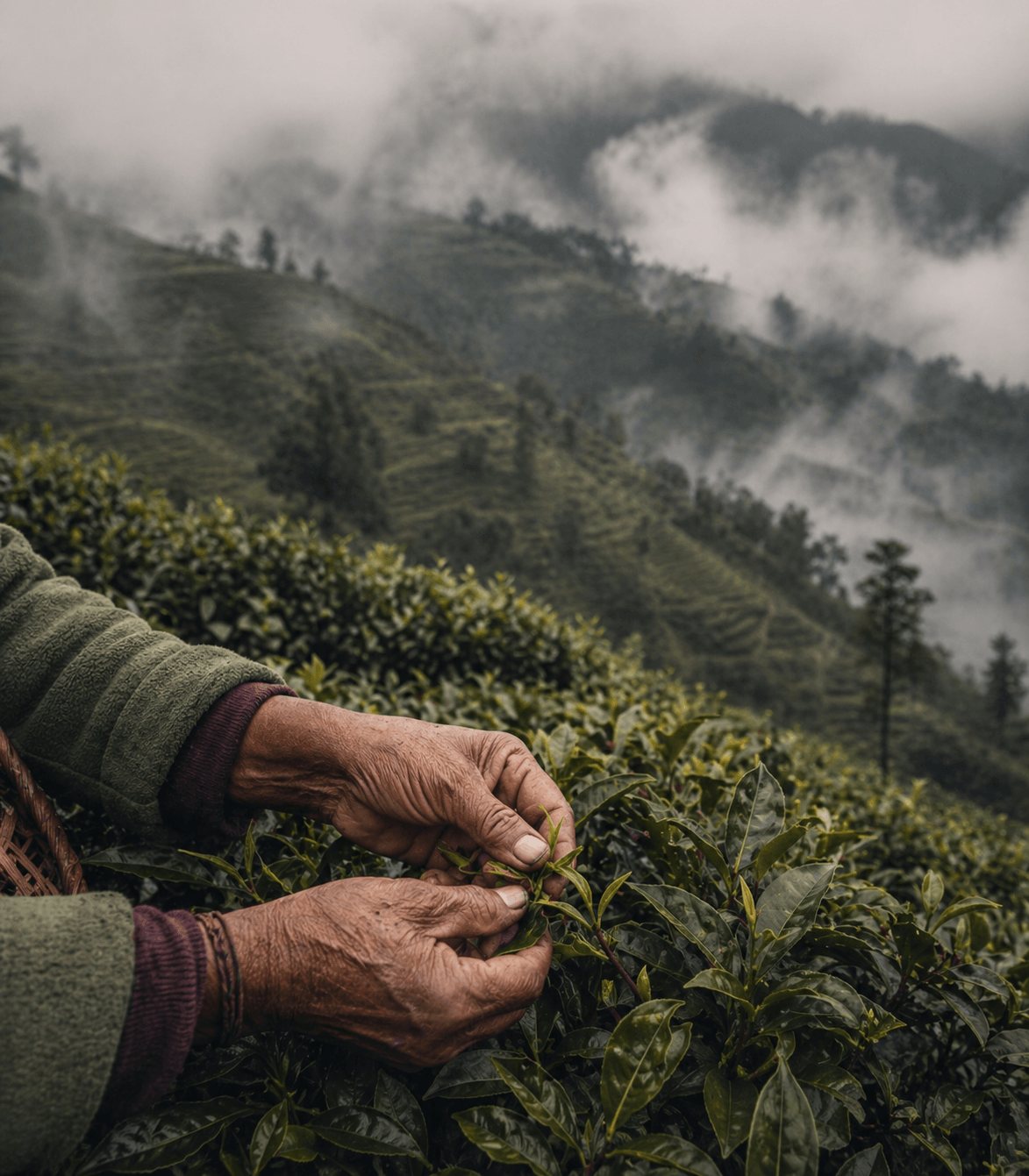 High-altitude Nepali tea garden